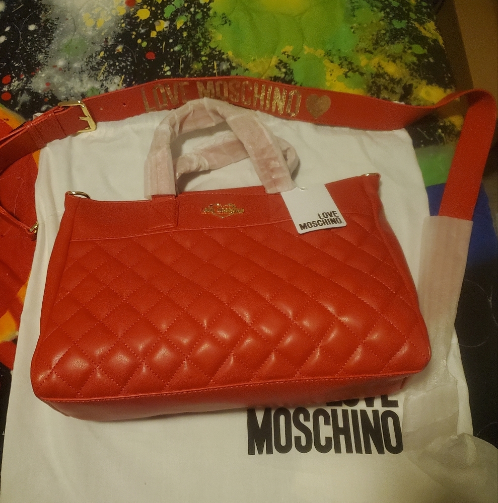 Love Moschino Red Quilted Tote bag